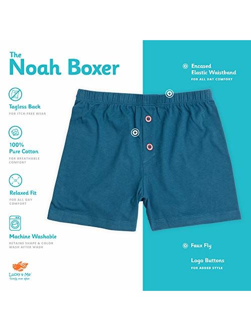 Buy Lucky & Me, Noah Boys Boxer Shorts, Children's 100% Cotton Tagless  Underwear, 5 Pack online