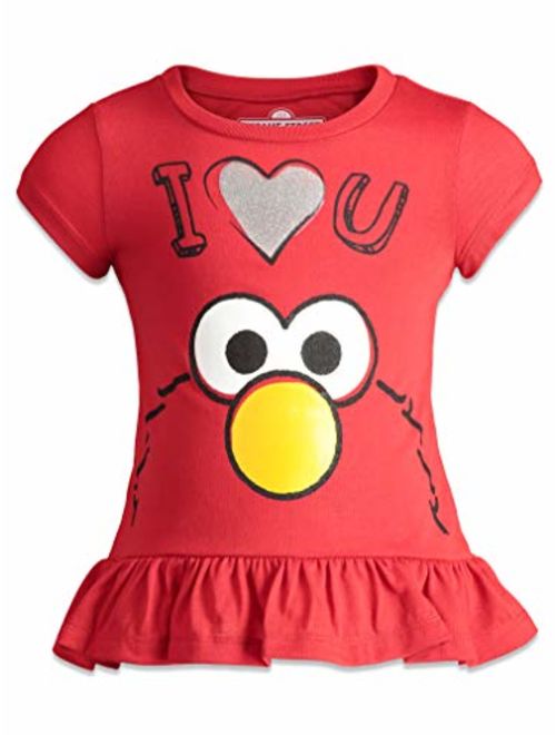 Sesame Street Elmo Girls Ruffle Tunic Shirt & Leggings Set, Baby/Toddler