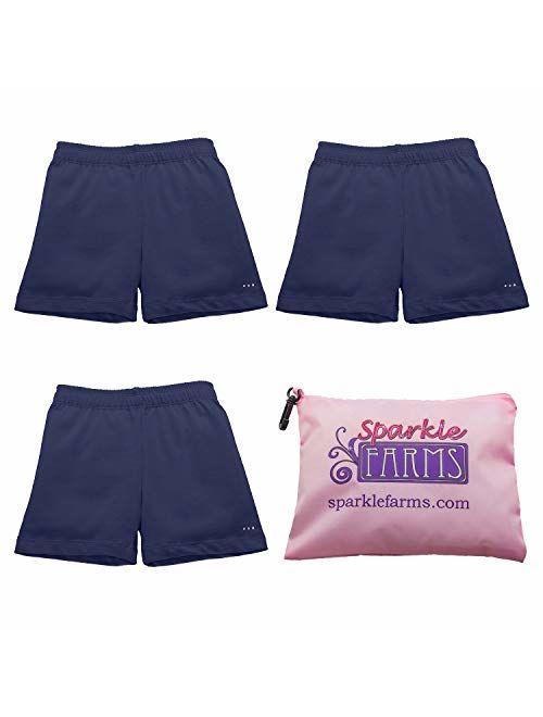 Sparkle Farms Girls Under Dress Shorts for Dance, Bike, School Uniforms, Active Playground Cartwheels, 3-Pack