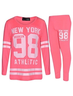 Girls New York Brooklyn 98 Athlectic Camouflage Print Top & Legging Set 7-13 Yr