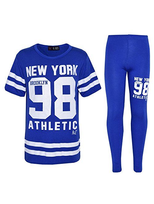 Girls New York Brooklyn 98 Athlectic Camouflage Print Top & Legging Set 7-13 Yr