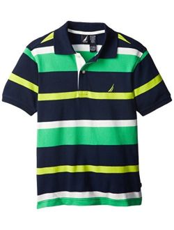 Boys' Stripe Pique Short Sleeve Polo Shirt