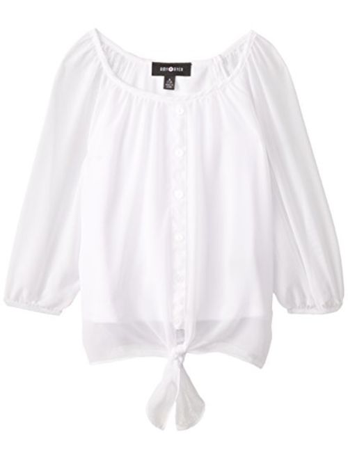 Amy Byer Girls' Picture Perfect Tie-Front Chiffon Top