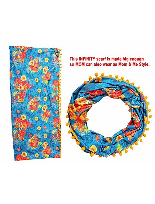 Angeline Boutique Clothing Girls Fall Winter Long Sleeves Top Leggings Scarf Set - Halloween Thanksgiving 3-piece Outfits w/ Scarves