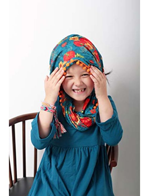 Angeline Boutique Clothing Girls Fall Winter Long Sleeves Top Leggings Scarf Set - Halloween Thanksgiving 3-piece Outfits w/ Scarves