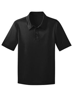 Port Authority Youth Silk Touch Performance Polo - X-Small- Black