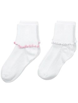 Jefferies Socks Big Girls' Seamless Ripple Edge Socks (2-Pack)