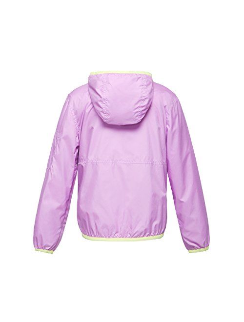Rokka&Rolla Girls' Lightweight Water Resistant Zip-Up Hooded Windbreaker Jacket