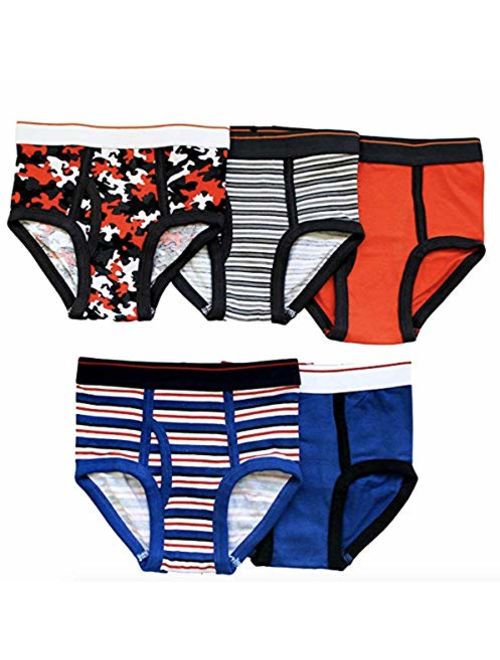 Trimfit Boys Cotton/Spandex Tagless Colorful Briefs 5-Pack Kids Underwear