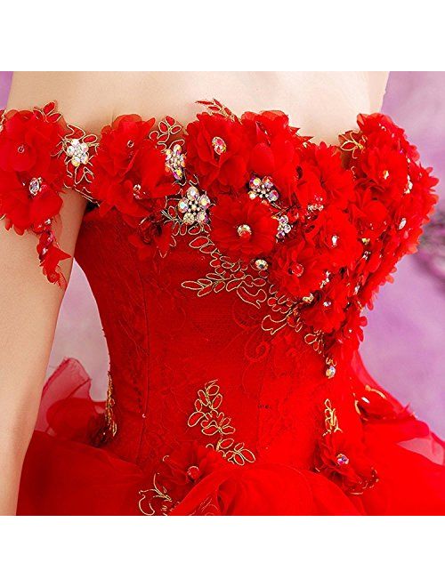 Modeldress Off Shoulder Tulle Prom Ball Gowns Princess Quinceanera Dresses