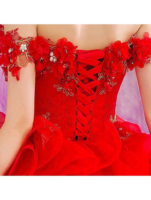 Modeldress Off Shoulder Tulle Prom Ball Gowns Princess Quinceanera Dresses