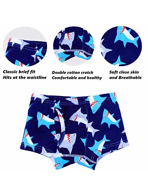 Cczmfeas Boys Toddler Dinosaur Cotton Underwear Boxer Briefs 6 Pack