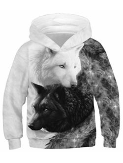 GLUDEAR Boys Girls 3D Print Graphic Sweatshirts Long Sleeve Pullover Hoodies