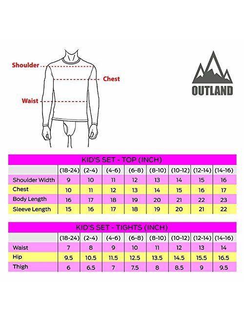 Children Thermal Underwear Set by Outland; Base Layer; Soft Fleece; Top&Leggings