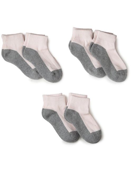 Jefferies Socks Girls' Big Sport Quarter Crew Socks Half Cushion 6 Pack