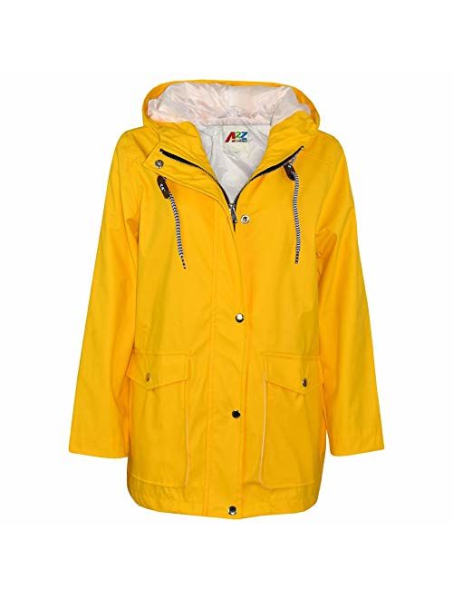 Kids Girls Boys PU Raincoat Jacket Red Hooded Waterproof Rainmac Cagoule 5-13 Yr 