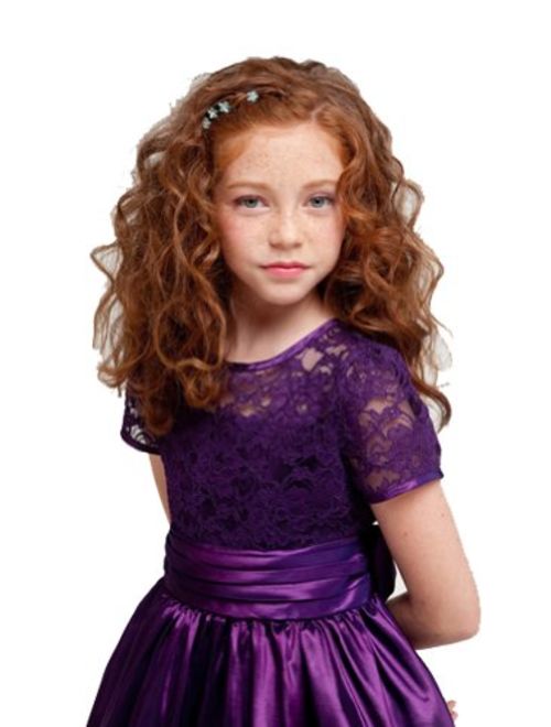 Kid Collection Girls Lace Party and Special Occasion Dress