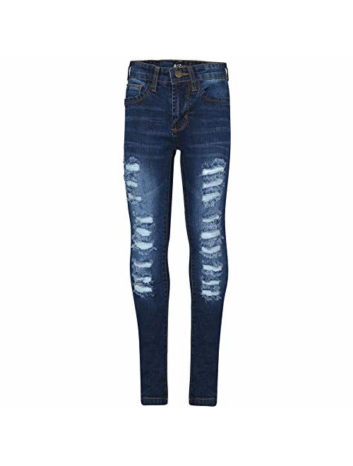 A2Z 4 Kids® Girls Skinny Jeans Kids Designer's Light Blue Denim Ripped Stretchy Rough Pants Fashion Frayed Jeggings Distressed Trousers Age 5 6 7 8 9 10 11 12 13 Years 
