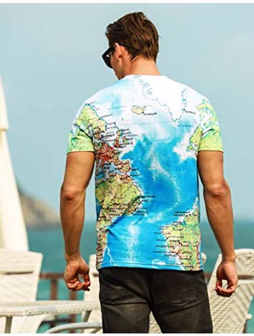 Sykooria Unisex 3D Novelty Tshirts Men Graphic Funny Tees Printed Crewneck Short Sleeve Summer Top T-Shirts
