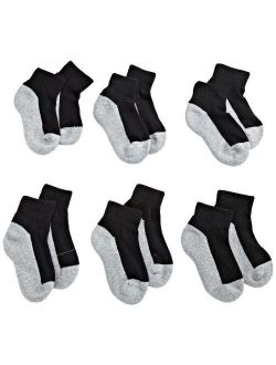Jefferies Socks Boys' Seamless Quarter-Height Half Cushion Socks (Pack of 6)