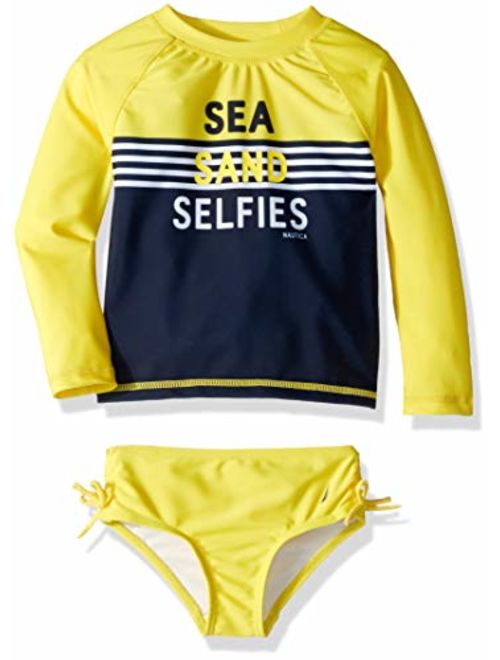 Nautica Girls Rashguard Swim Suit Set