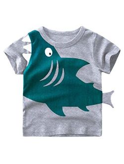 EULLA Little Boys T Shirts Toddler Boy Clothes Elephant Long Short Sleeve Pullover Sweatshirts Cartoon Tee for Kids