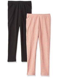 Amazon Brand - Spotted Zebra Girl's Toddler & Kid's 2-Pack Cozy Leggings