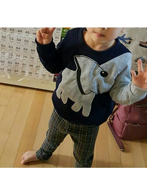 Jomago Boy Shirts Toddler Long Sleeve Top Kids Elephant Tee Toddler Sport Sweatshirt