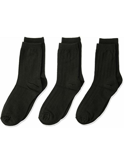 Jefferies Socks Big Boy's Rib Dress Crew Socks (Pack of 3)