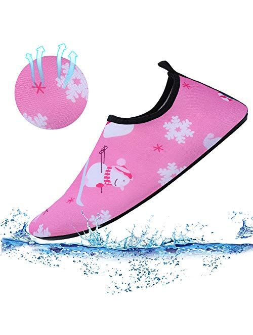WXDZ Boys Girls Water Shoes Swim Shoes Quick Drying Barefoot Aqua Socks for Kids Beach Pool
