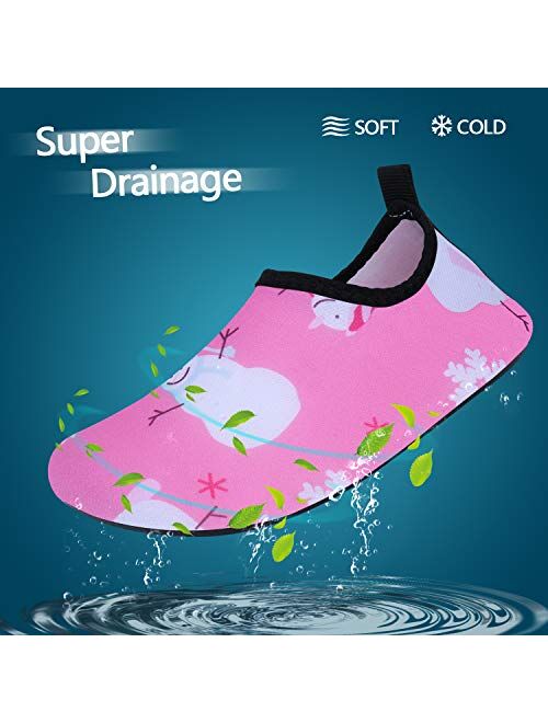 WXDZ Boys Girls Water Shoes Swim Shoes Quick Drying Barefoot Aqua Socks for Kids Beach Pool