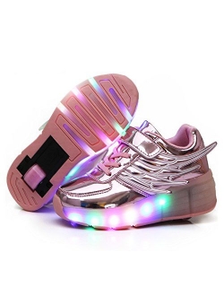 Ufatansy CPS LED Fashion Sneakers Kids Girls Boys Light Up Wheels Skate Shoes Comfortable Mesh Surface Roller Shoes Christmas Day Best Gift