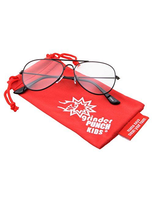 Kids Fake Aviator Eye Glasses Clear Lens Childrens Non Prescription Age 3-10 