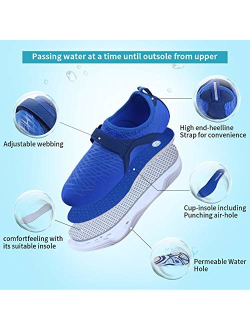 Boys & Girls Water Shoes Lightweight Comfort Sole Easy Walking Athletic Slip on Aqua Sock(Toddler/Little Kid/Big Kid)
