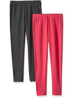 Toddler Girls' 2-Pack Cozy Leggings, Raspberry/Charcoal Heather, 4T