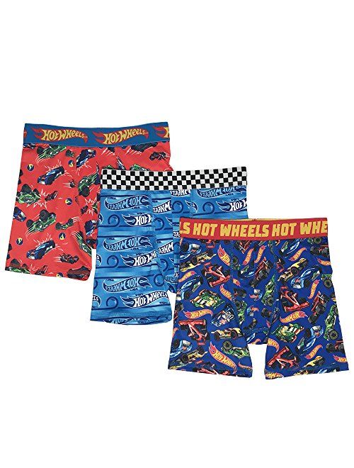 Mattel Boys' 3-Pack Hot Wheels Athletic Boxer Brief Underwear