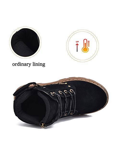 JACKSHIBO Ankle Outdoor Boots for Boys Girls Warm Winter Leather Boots(Toddler/Little Kid/Big Kid)