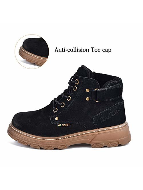 JACKSHIBO Ankle Outdoor Boots for Boys Girls Warm Winter Leather Boots(Toddler/Little Kid/Big Kid)