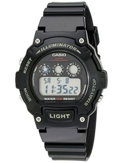 Unisex W-214HC-1AVCF Classic Digital Display Quartz Black Watch