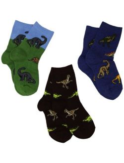 Jefferies Socks Little Boys' 3-7 Dino Triple Treat Socks (Pack of 3)
