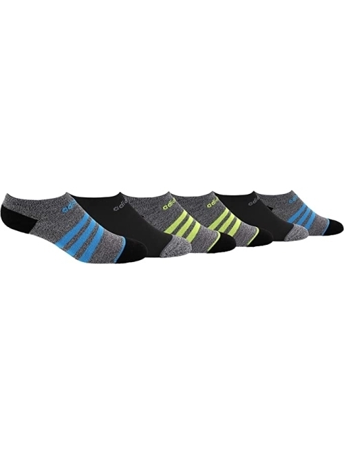 adidas Kids-Boy's/Girl's 3-Stripes No Show Socks (6-Pair)