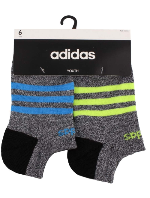 adidas Kids-Boy's/Girl's 3-Stripes No Show Socks (6-Pair)