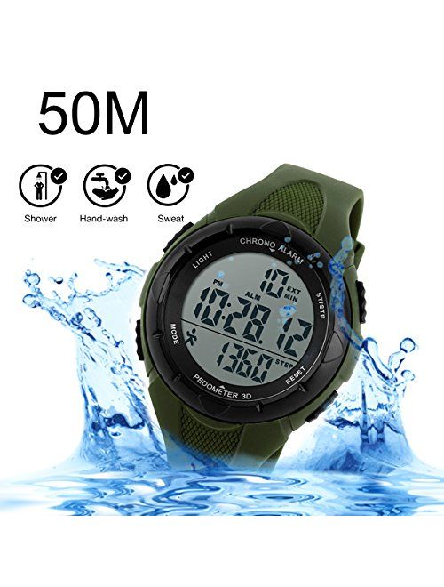 Kids Sport Digital Watch Multifunction Outdoor Waterproof Pedometer Wrist Watch for Boys Girls