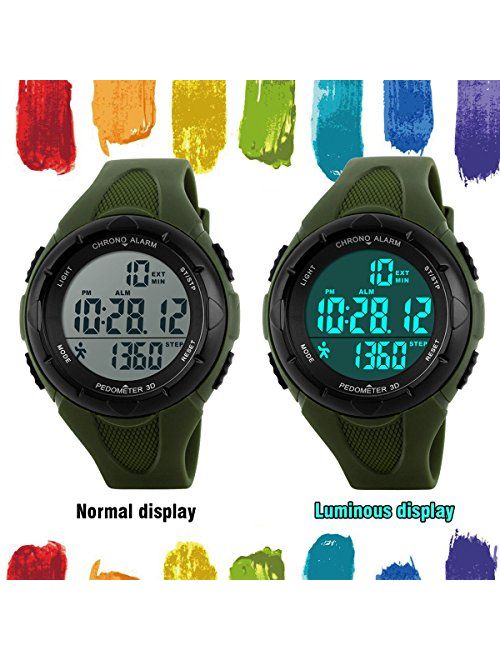 Kids Sport Digital Watch Multifunction Outdoor Waterproof Pedometer Wrist Watch for Boys Girls