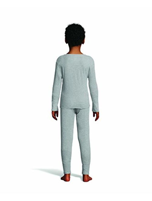 Hanes Boy's Waffle Knit Thermal Set with FreshIQ, X-Temp Technology & Organic Cotton