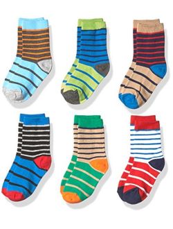 Jefferies Socks Boys' Little Stripe Cotton Crew Socks 6 Pair Pack
