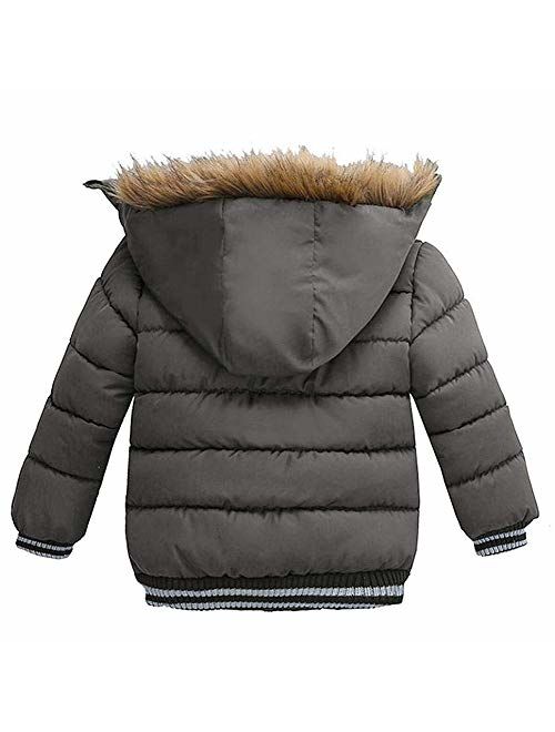 AMIYAN Toddler Boys Down Jacket Winter Jacket Hooded Thickened Warm Snowsuit Coat Parka Outerwear