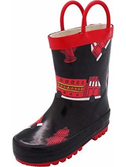 NORTY Waterproof Rubber Rain Boots for Kids - Boys and Girls Solid & Printed Rainboots for Toddlers and Kids