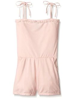 Girls' Knit Warm Up Romper with Adjustable Straps