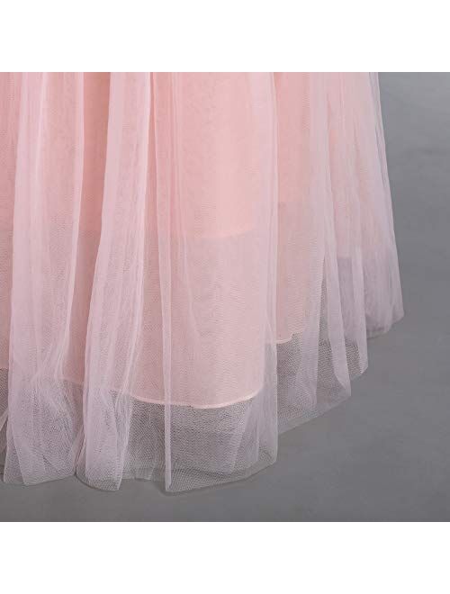 Flower Girls Vintage Lace Wedding Maxi Dress Floor Length Bridesmaid Party Long Pageant Princess Communion Boho Dance Gown